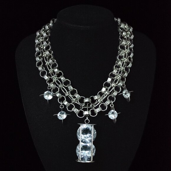 DANNIJO Crystal Pendant Chain Necklace · RARE Beautiful Chunky Statement Piece - Picture 1 of 5